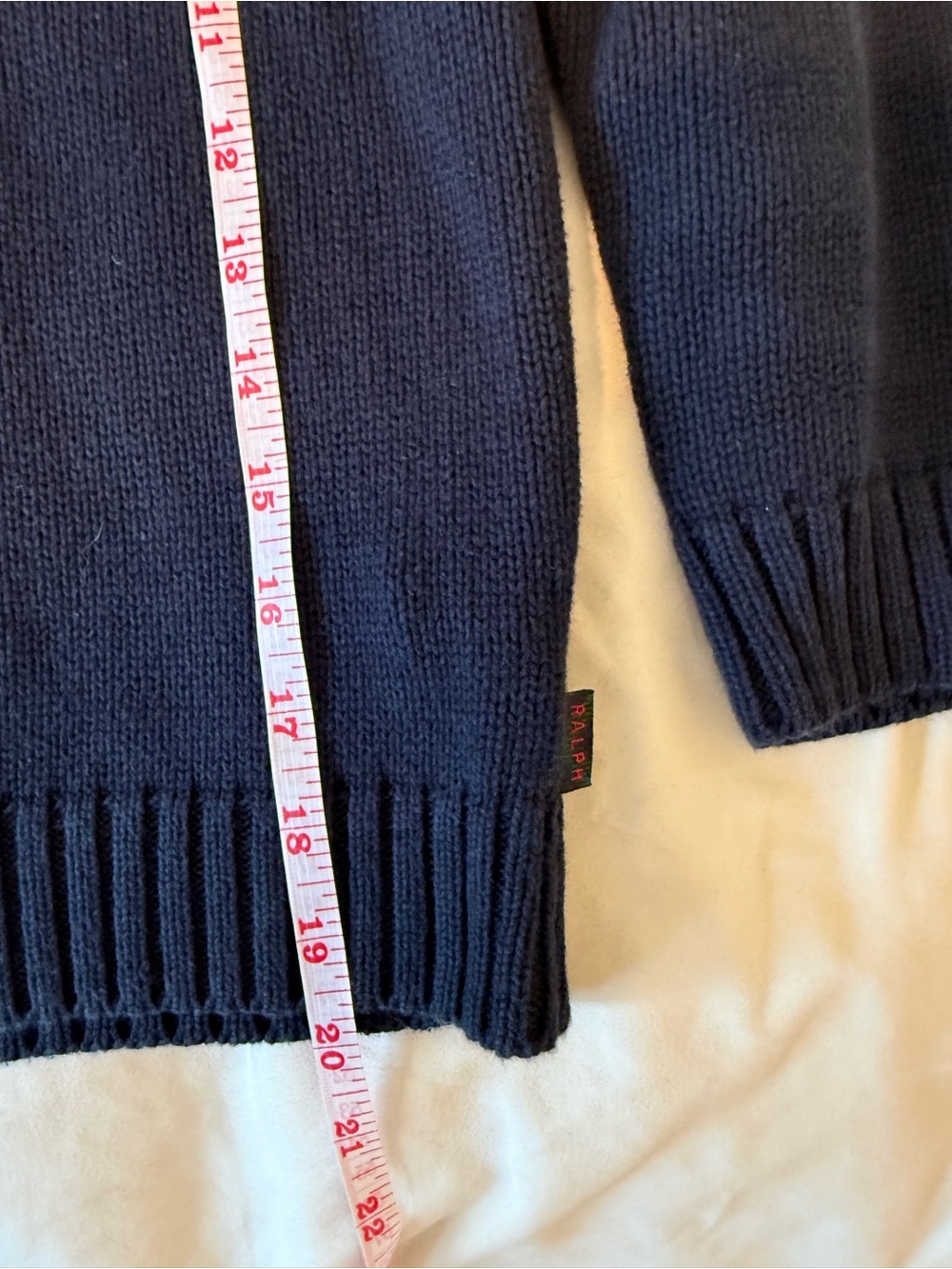 Vintage Ralph Lauren Navy mock turtleneck Sweater // XS // 100% cotton // Y2K - Picture 4 of 10